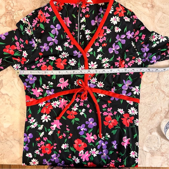 Vintage 60s 70s Floral Maxi Dress Size Medium - Picture 9 of 11